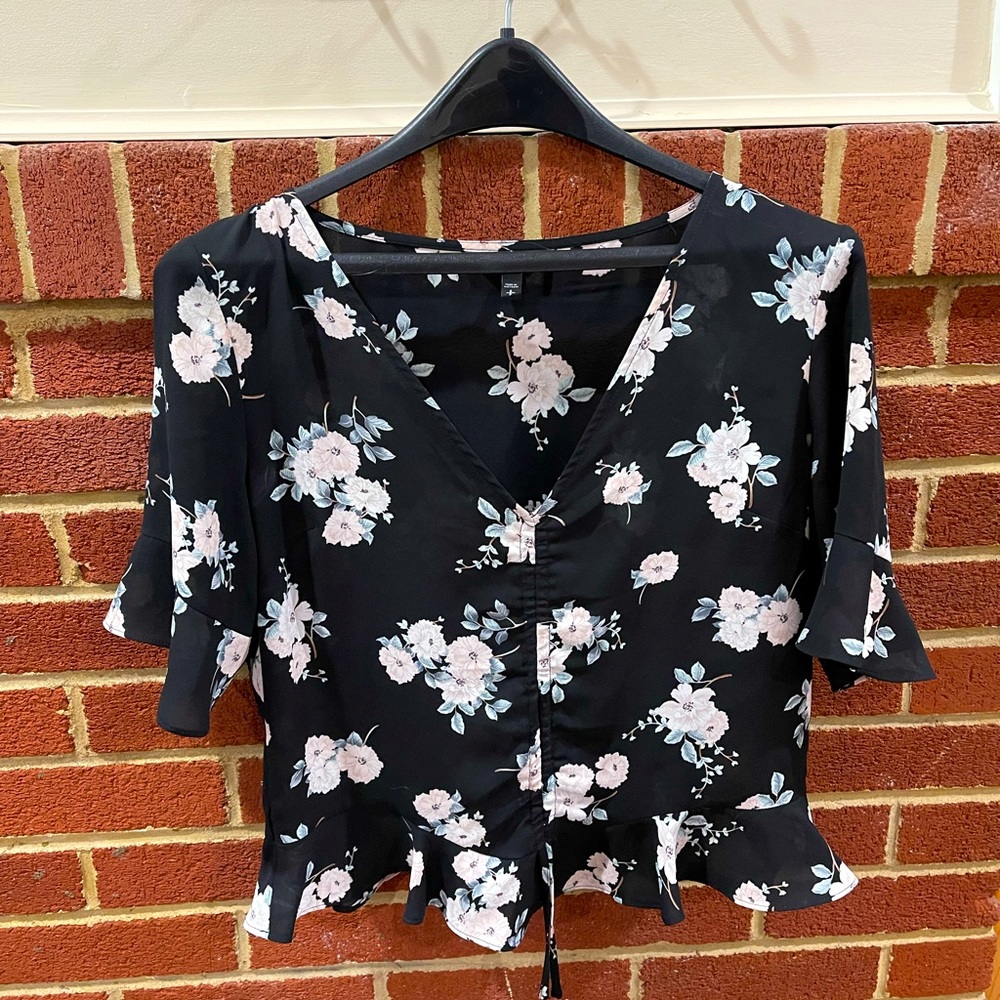 Cinch Front Silky Express Blouse
